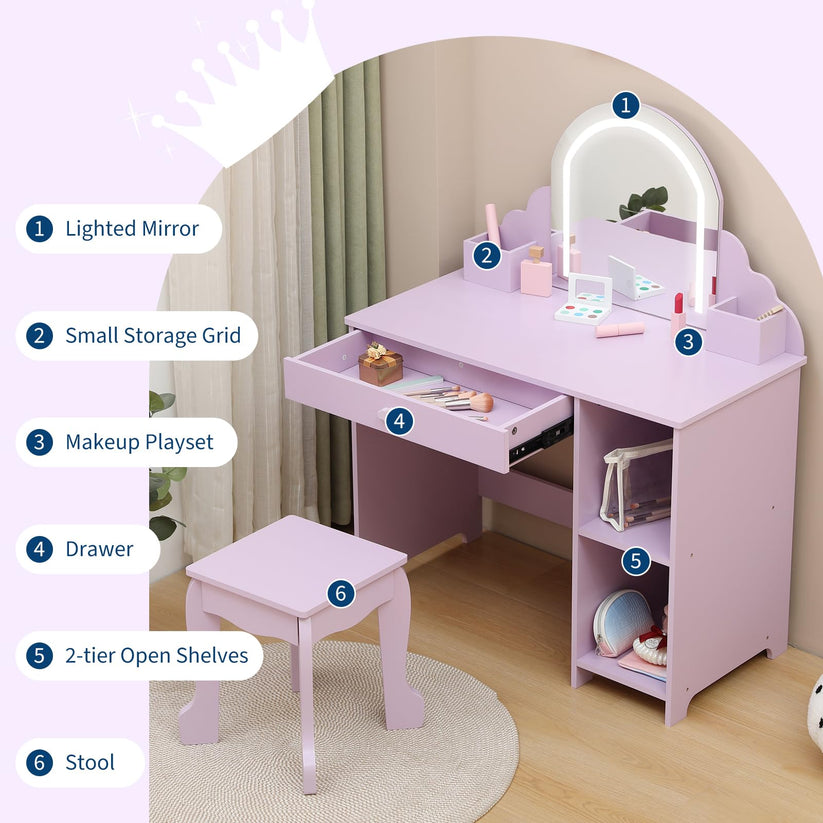 Dimensions de la coiffeuse enfant Garvee